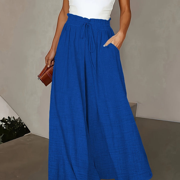 Pantaloni  da donna a vita alta e gamba larga