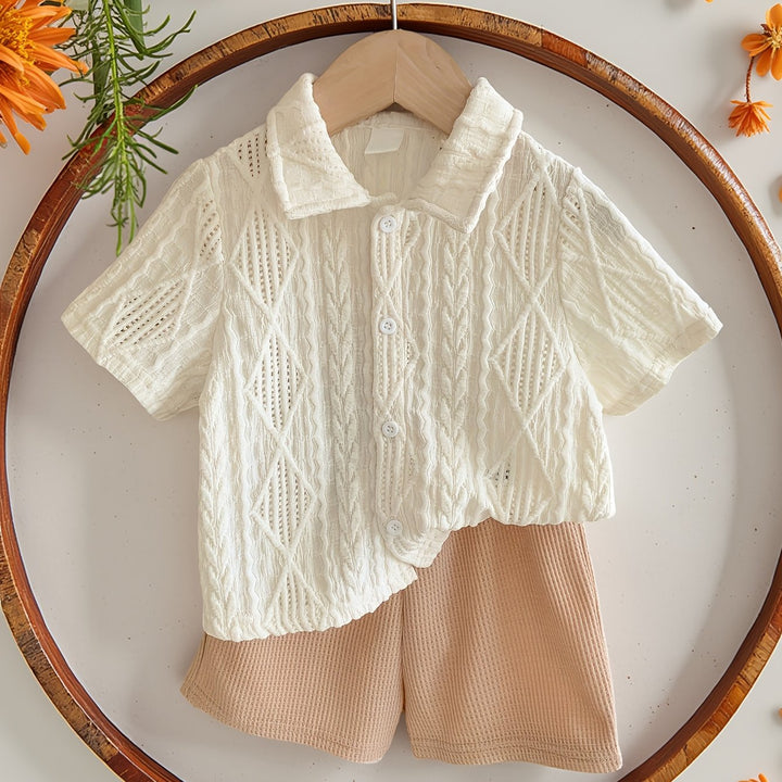 Completo primavera estate con pantaloncini e cardigan per bambini