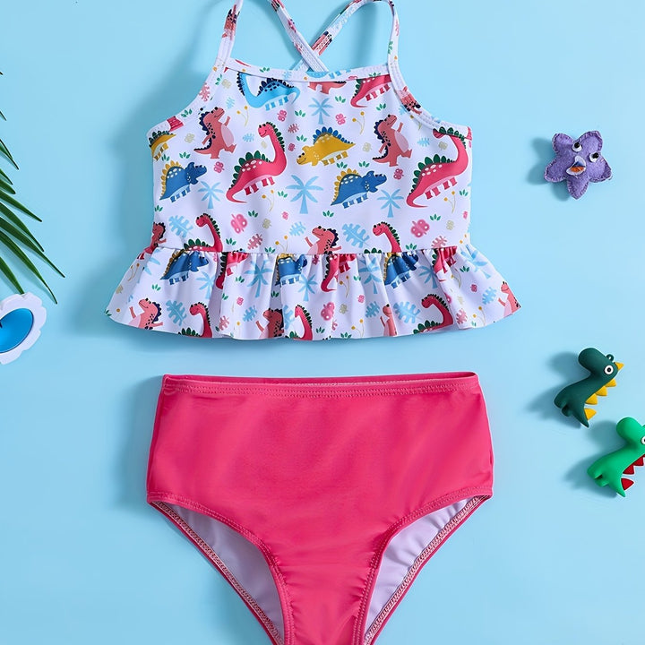 Costume da bagno 2 pezzi Dino & Ice Cream per bambine