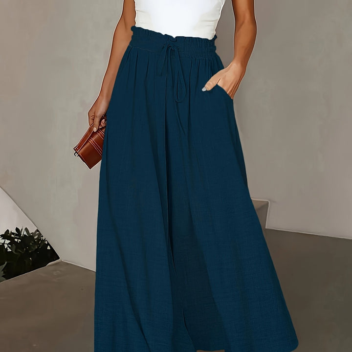 Pantaloni  da donna a vita alta e gamba larga