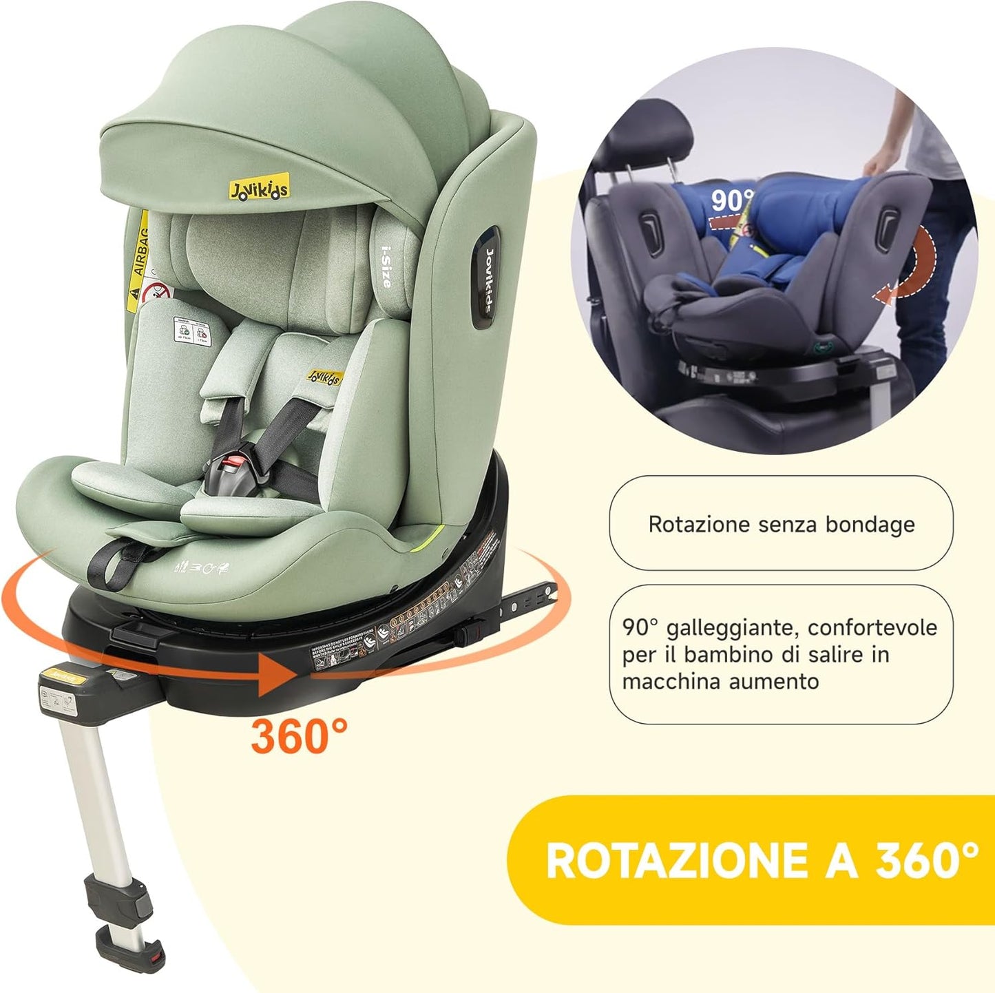 Seggiolino i-Size Girevole 360° 0-12 Anni