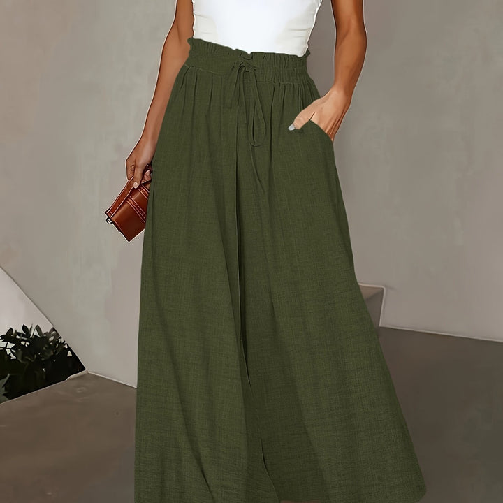 Pantaloni  da donna a vita alta e gamba larga