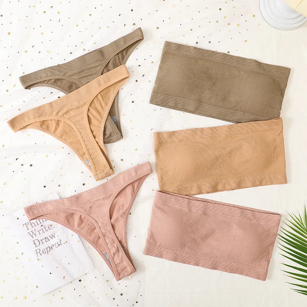 Set di reggiseni da donna senza spalline biancheria , intima senza spalline reggiseno push up reggiseno a vita alta perizoma