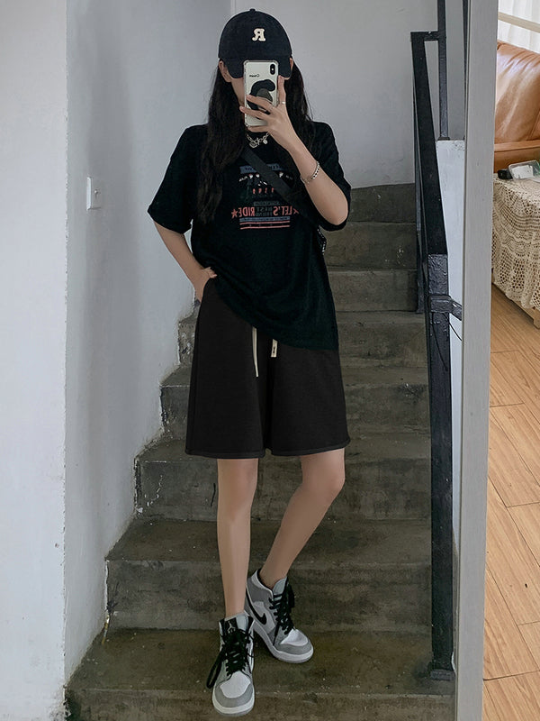 Pantaloncini casual dritti sottili snellenti estivi da donna in rayon