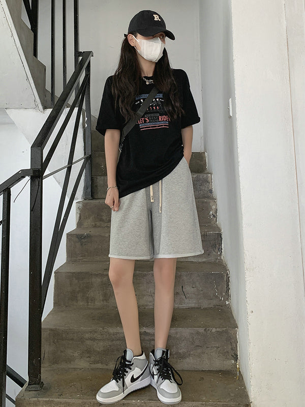 Pantaloncini casual dritti sottili snellenti estivi da donna in rayon