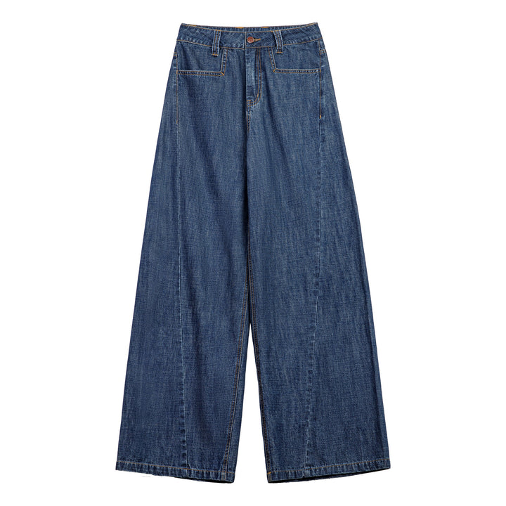Jeans cargo Madden in stile americano, pantaloni dritti in denim retrò lavato, pantaloni a gamba larga, primavera e autunno da donna