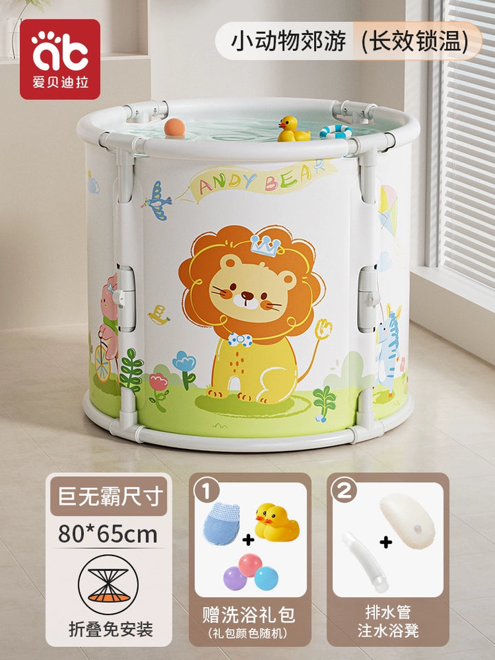 Vasca da bagno per neonati, vaschette da bagno per neonati di grandi dimensioni, secchio da bagno pieghevole per neonati da 0 a 3 anni, i bambini piccoli possono sedersi per la casa 