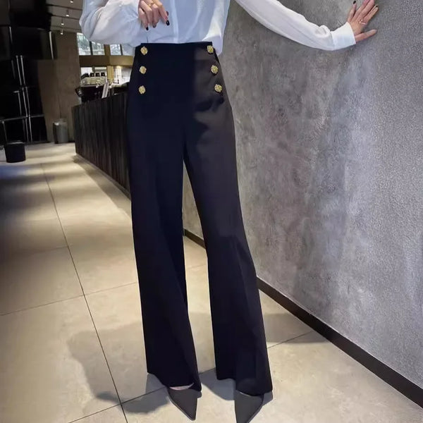 Pantaloni a gamba larga drappeggiati