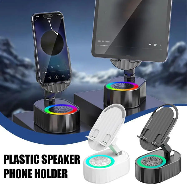 Altoparlante a induzione 5in1 Supporto per telefono cellulare Luce RGB regolabile Altoparlante Bluetooth wireless intelligente Funzione di ricarica verso il telefono