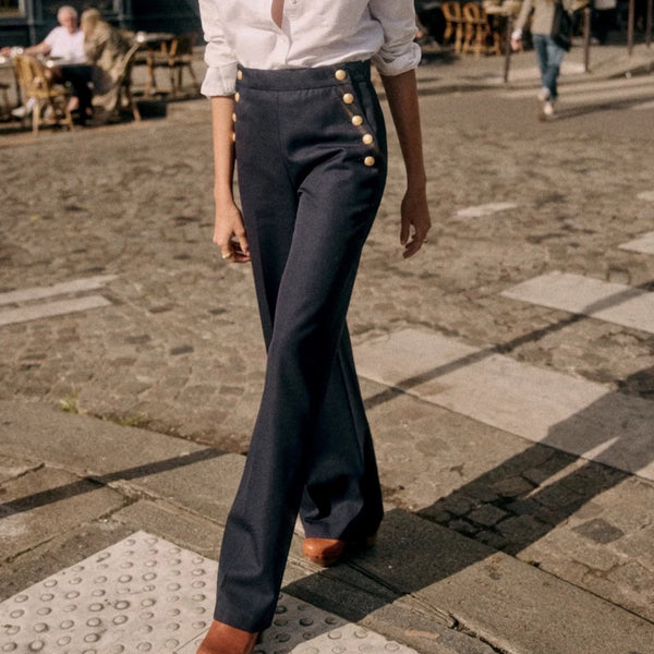 pantaloni a gamba larga doppiopetto
