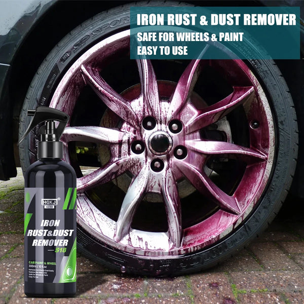 HGKJ Detergente spray per vernice per auto e particelle di ferro per cerchi, super antiruggine, per la rimozione della polvere e delle superfici metalliche, detergente per cerchi auto