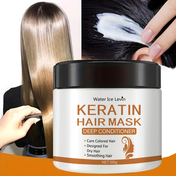 Maschera per capelli alla cheratina - Trattamento nutriente profondo per capelli secchi e danneggiati - Ripristina lucentezza, forza ed elasticità