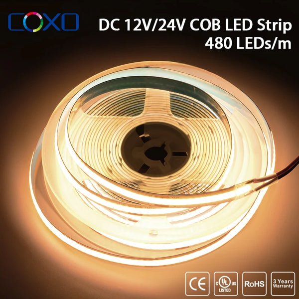 Striscia LED COB certificata UL 320 480 LED/m 16,4