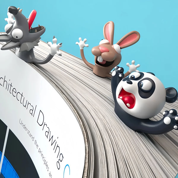 Segnalibro 3D con animali in PVC originale, testo creativo, crea un simpatico e divertente gatto, cancelleria