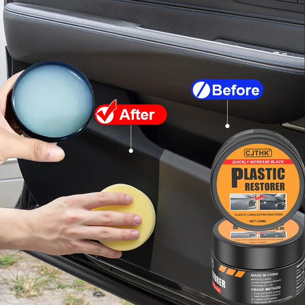 Ristrutturante per plastica auto, colore nero lucido, rinnovamento di interni in pelle e pannelli auto, agente di rivestimento in cera, lucidante e rivestimento per riparazione auto