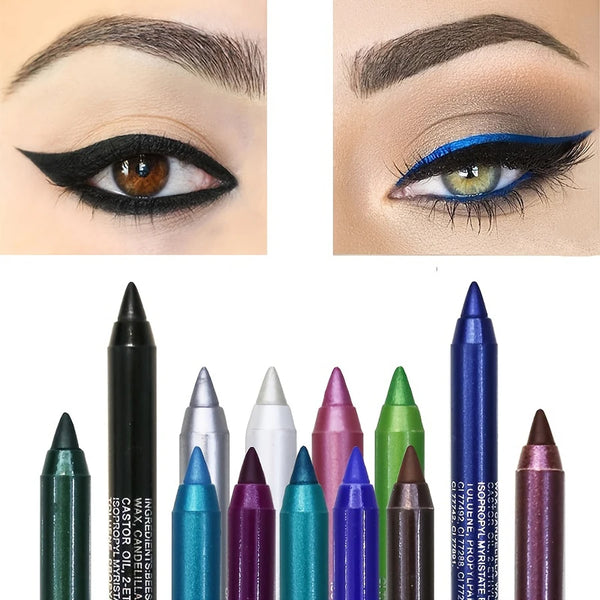 Eyeliner in penna colorata a 14 colori, eyeliner metallizzato perlato ad alta pigmentazione, stile punk gotico, impermeabile a lunga durata