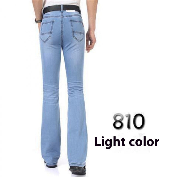 Pantaloni svasati da uomo in denim elastico