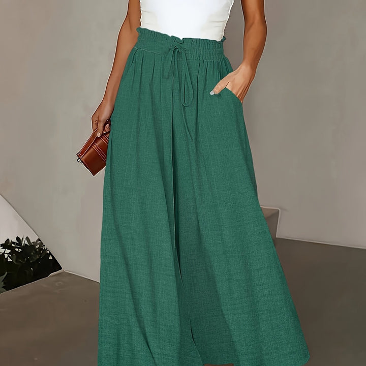 Pantaloni  da donna a vita alta e gamba larga